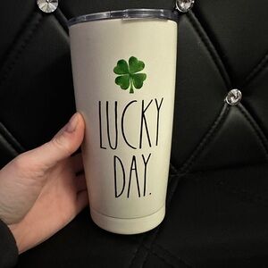Rae Dunn Lucky Day Ivory/Black Tumbler